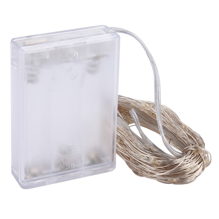 Lyssløyfe / Led-sløyfe 10meter - 100stk gule lys