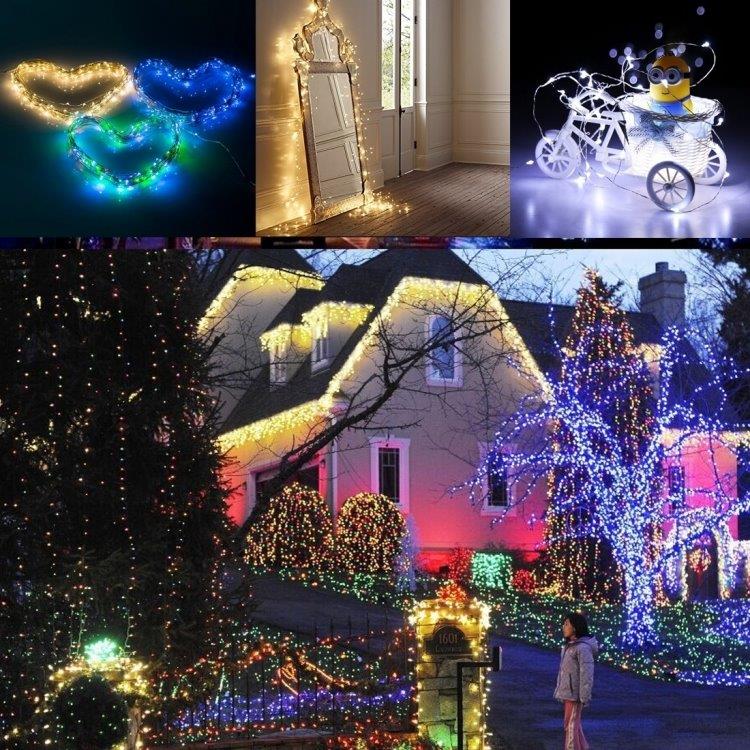 Lyssløyfe / Led-sløyfe 10meter - 100stk gule lys