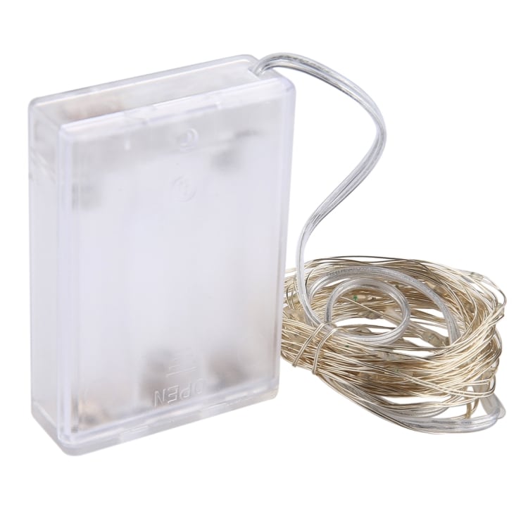 Lyssløyfe / Led-sløyfe med wire 5meter - 50stk varmhvite lys