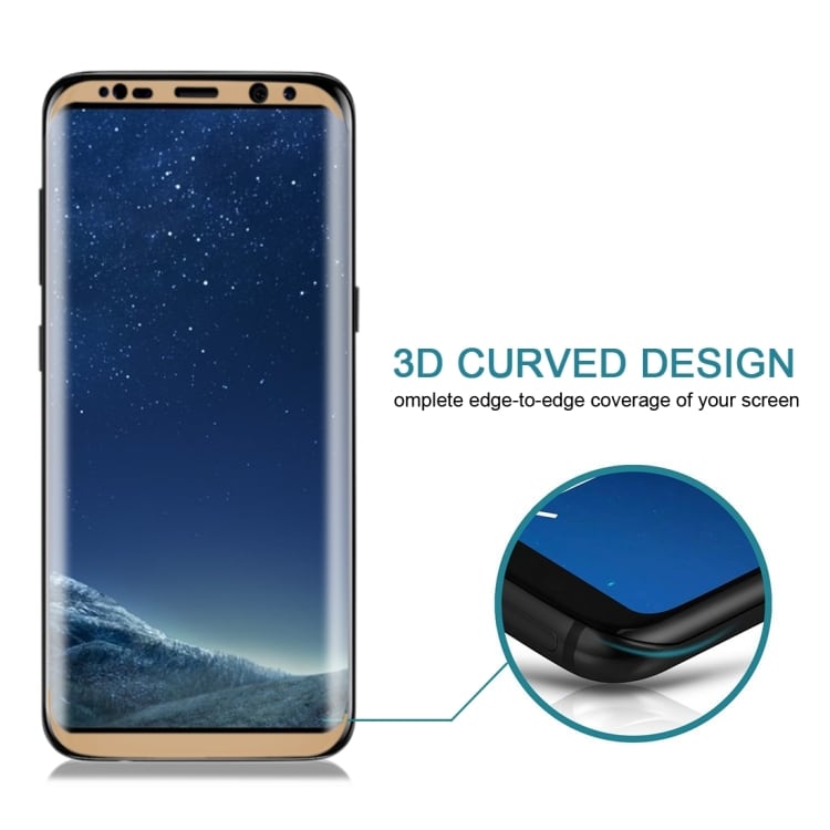 Bøyd skjermbeskyttelse av herdet glass Samsung Galaxy S8 - Gull