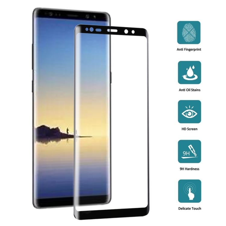 Bøyd skjermbeskyttelse av herdet glass Samsung Galaxy Note 8 - Svart