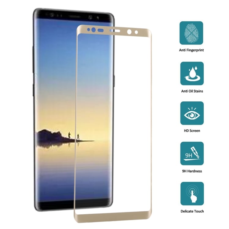 Bøyd skjermbeskyttelse av herdet glass Samsung Galaxy Note 8 - Gull