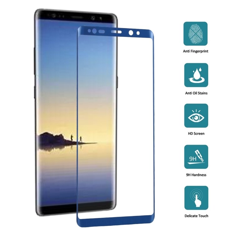Bøyd skjermbeskyttelse av herdet glass Samsung Galaxy Note 8 - Blå