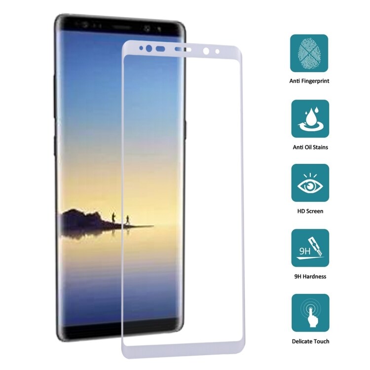 Bøyd skjermbeskyttelse av herdet glass Samsung Galaxy Note 8 - Hvit