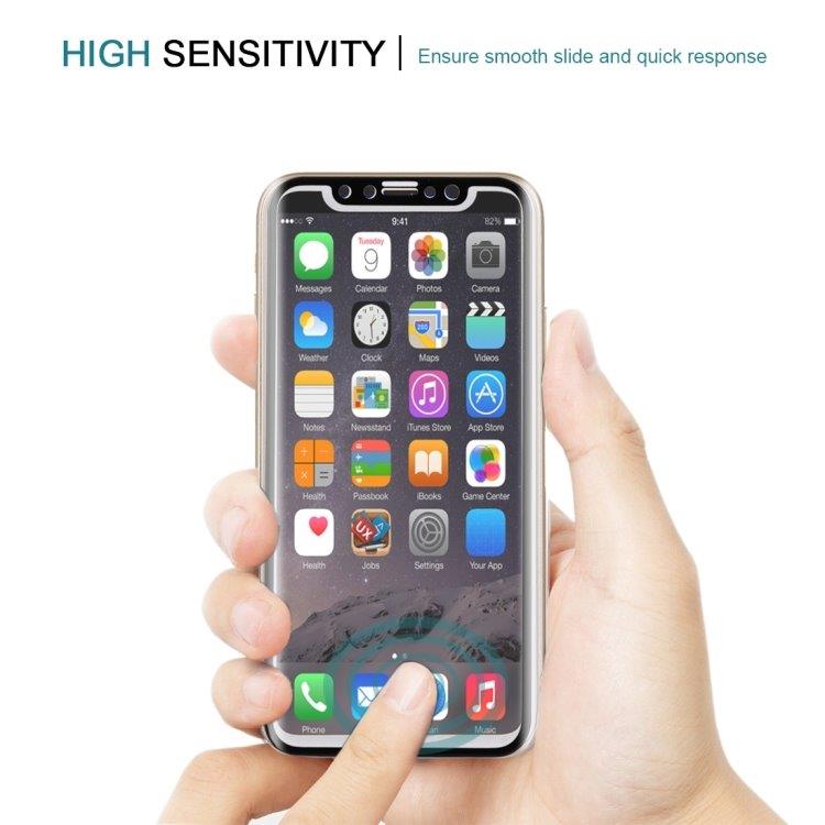 Fullskjermbeskyttelse av herdet glass iPhone X - Svart farge