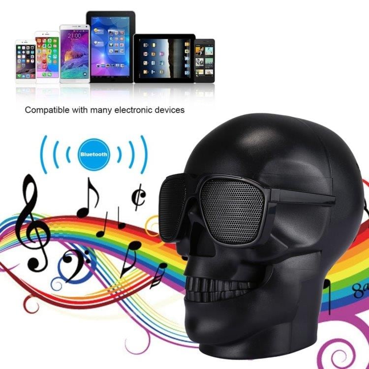 Dødningehode Bluetooth Høyttaler med Led-belysning & FM radio