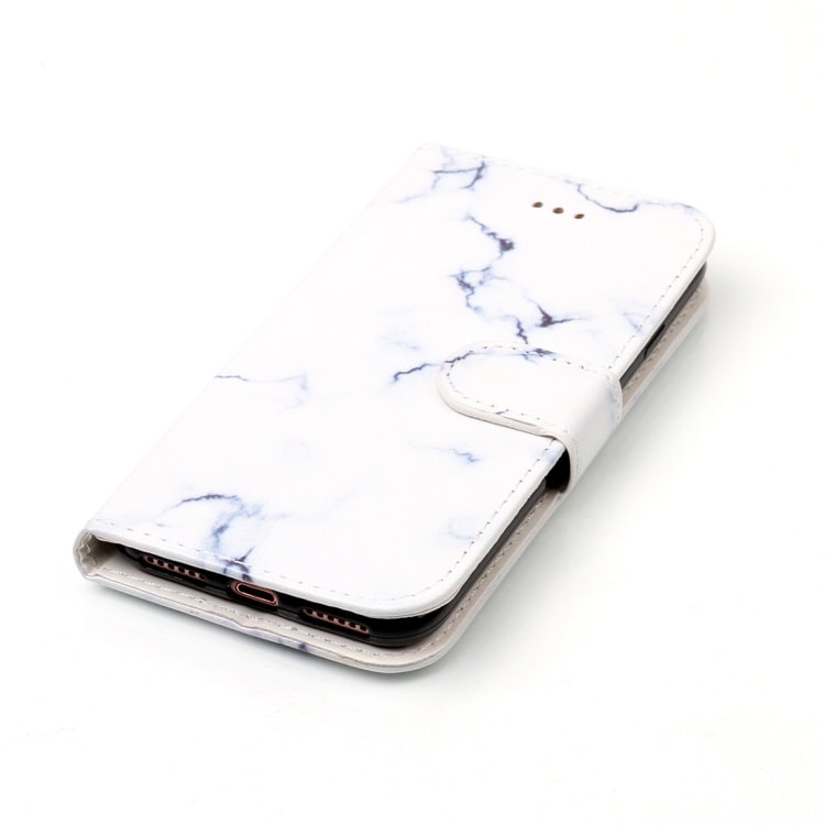 Hvit Marmor Lommebokfutteral iPhone 8 & 7