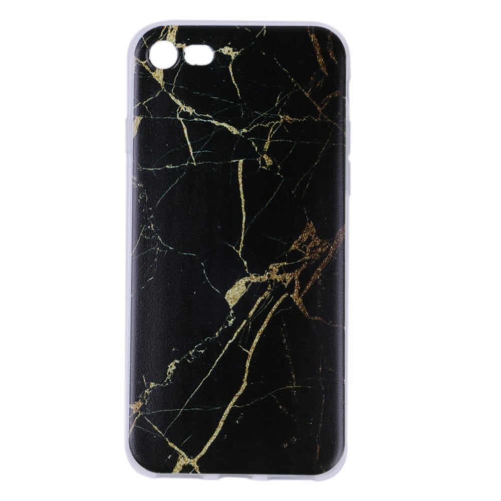 Bakdeksel Marmor iPhone 8 Plus  - Svart/Gull
