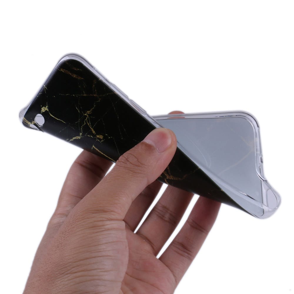 Bakdeksel Marmor iPhone 8 Plus  - Svart/Gull