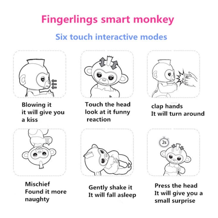 Svart Finger Ape /  Baby Monkey