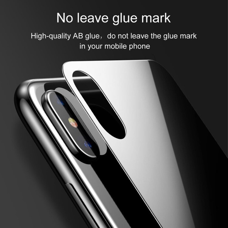 Glassbeskyttelse bakside iPhone X/XS - Svart