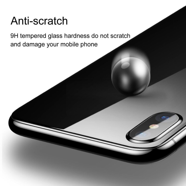 Glassbeskyttelse bakside iPhone X/XS - Svart