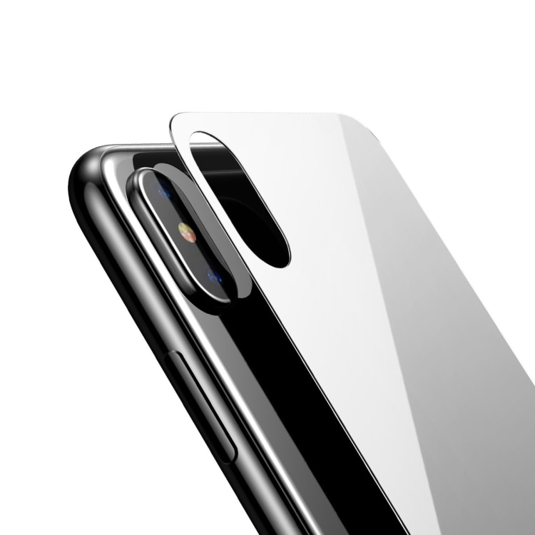 Glassbeskyttelse bakside iPhone X/XS - Hvit