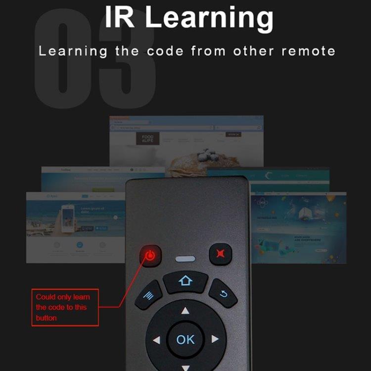 Air Mouse 2.4GHz Trådløst tastatur Touchpad & IR Innlæring
