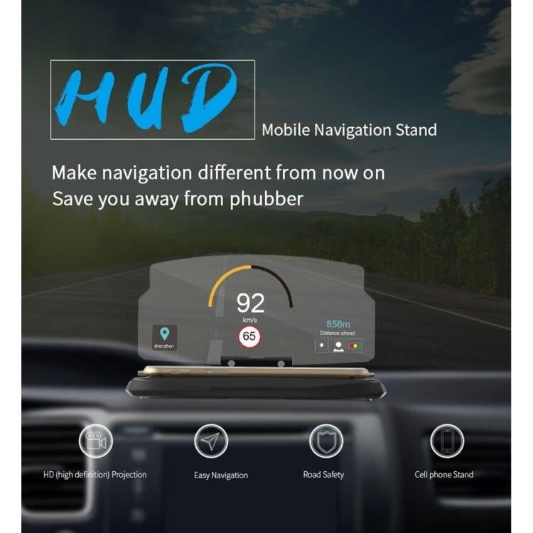 Universal Mobil GPS HUD Head Up Display holder til bilens instrumentpanel
