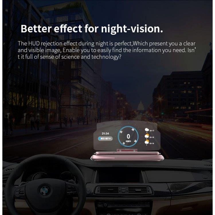 Universal Mobil GPS HUD Head Up Display holder til bilens instrumentpanel