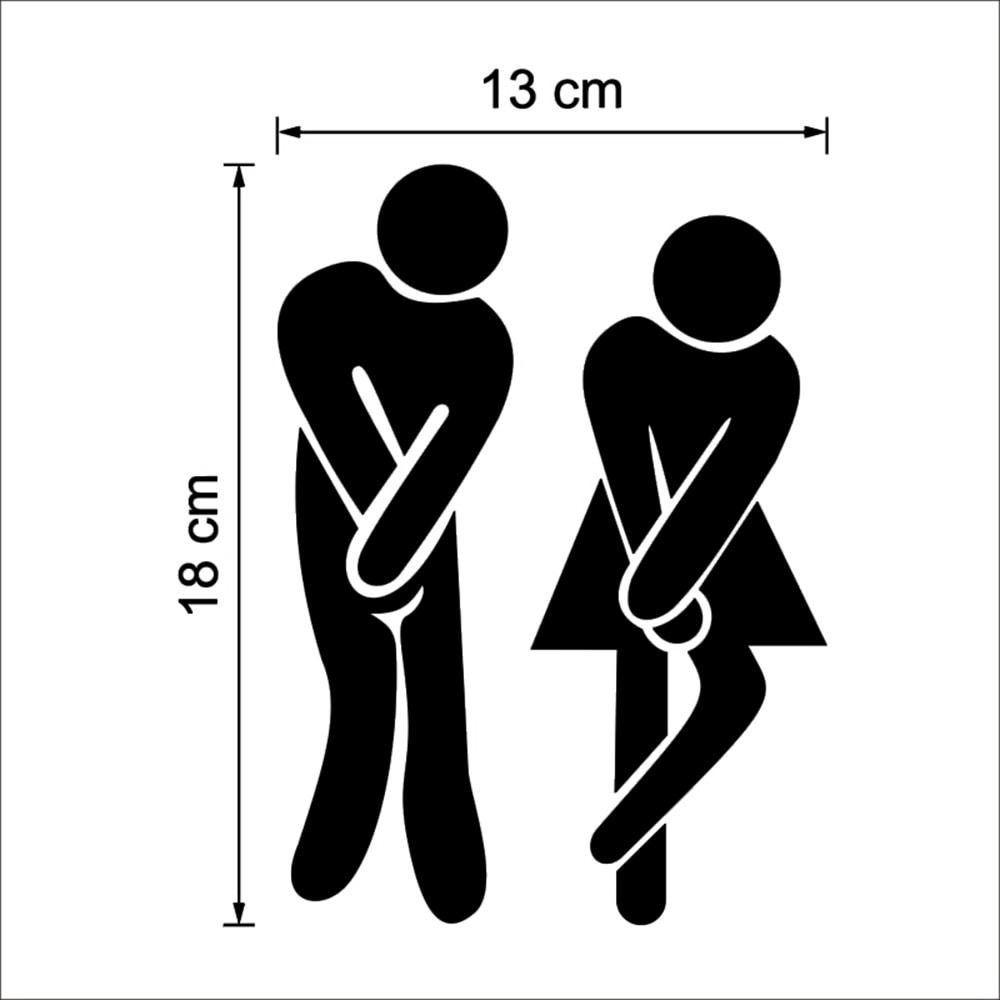 Toalettskilt / WC-skilt med selvklebende tape