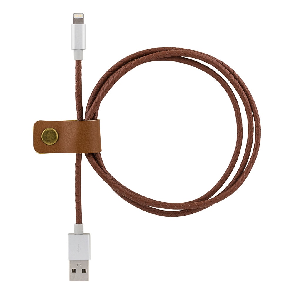 STREETZ Magnetisk USBsynke/ ladekabel, Lightning Brun/Lær