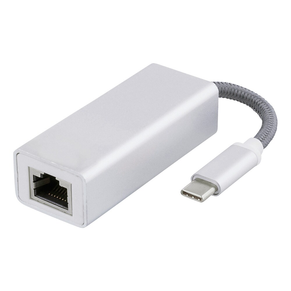USB-C nettverksadapter, Gigabit, RJ45 Sølv
