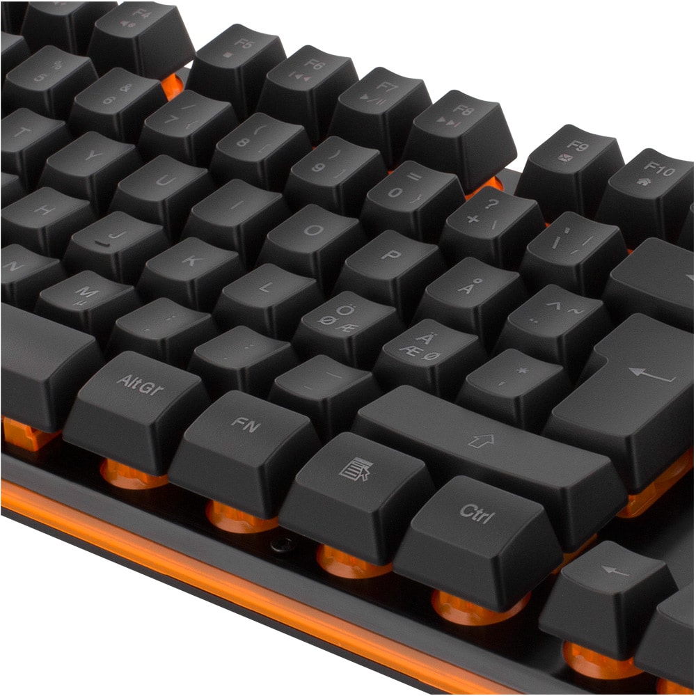 GAMING tangentbord, membranbryter, nordisk, orange belysning