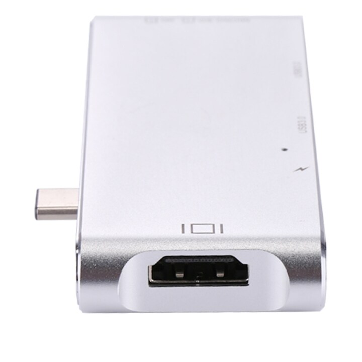 Kortleser med USB-C  hub HDMI & RJ45 & 2 x USB 3.0 & Micro SD