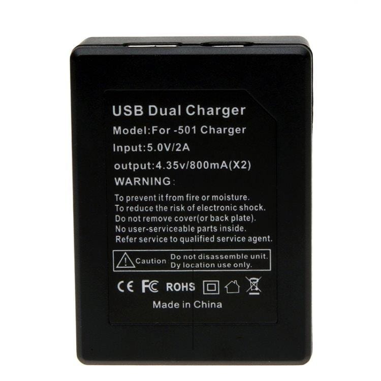 Lader for doble Gopro HERO 5-batterier – USB-kabel