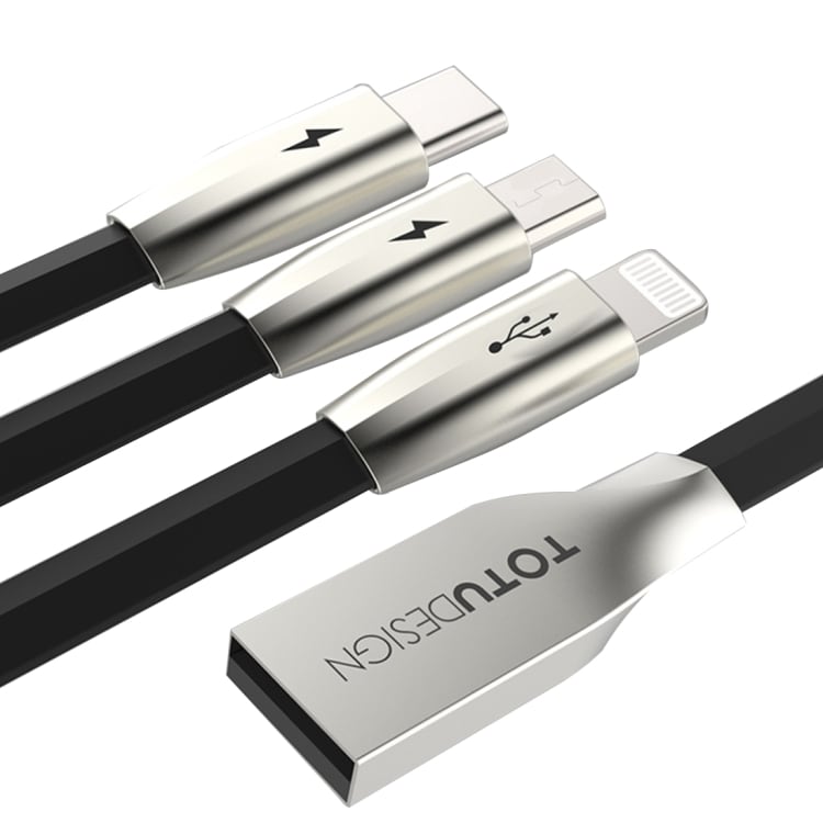 Ladekabel / grenkabel  for  smartphone – USB C til 3 x Micro-USB – Svart