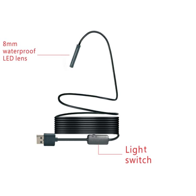 Stivt Trådløst Inspeksjonskamera 1200P HD WiFi Endoskop8 LED - 10 Meter