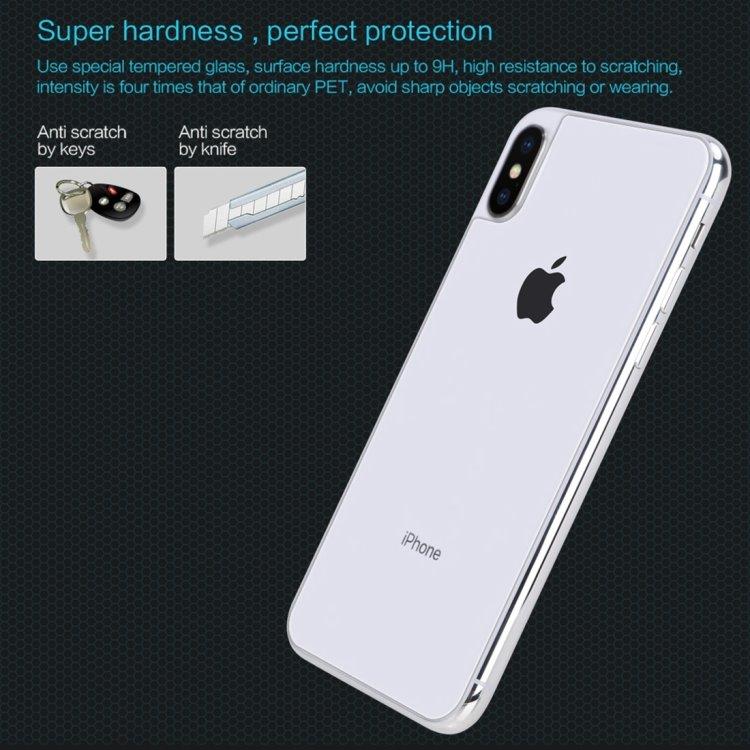 NILLKIN Skjermbeskyttelse bak i herdet glass iPhone X