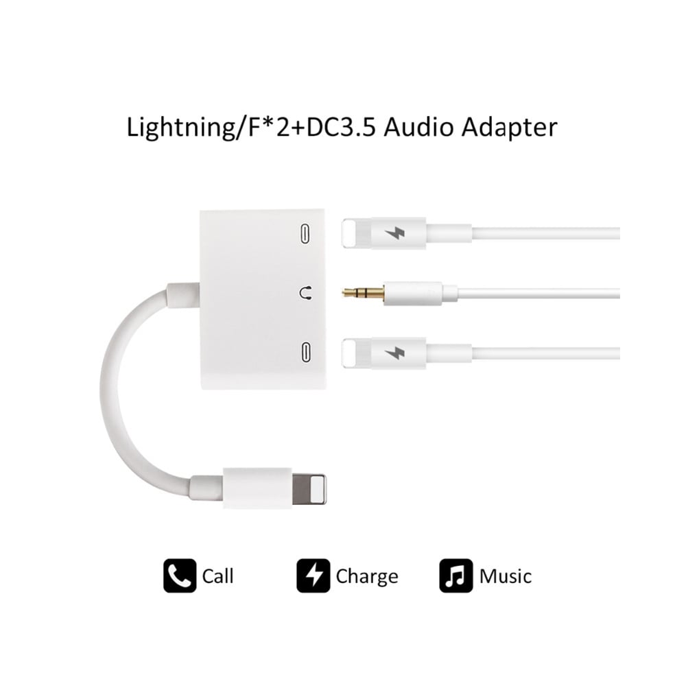 Lightning til 3,5mm + 2xLlightning til iPhone & iPad