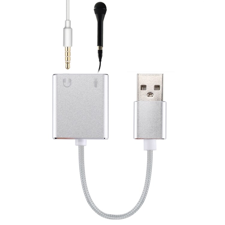 USB Lydkort med hodetelefoninngang og mikrofonuttak