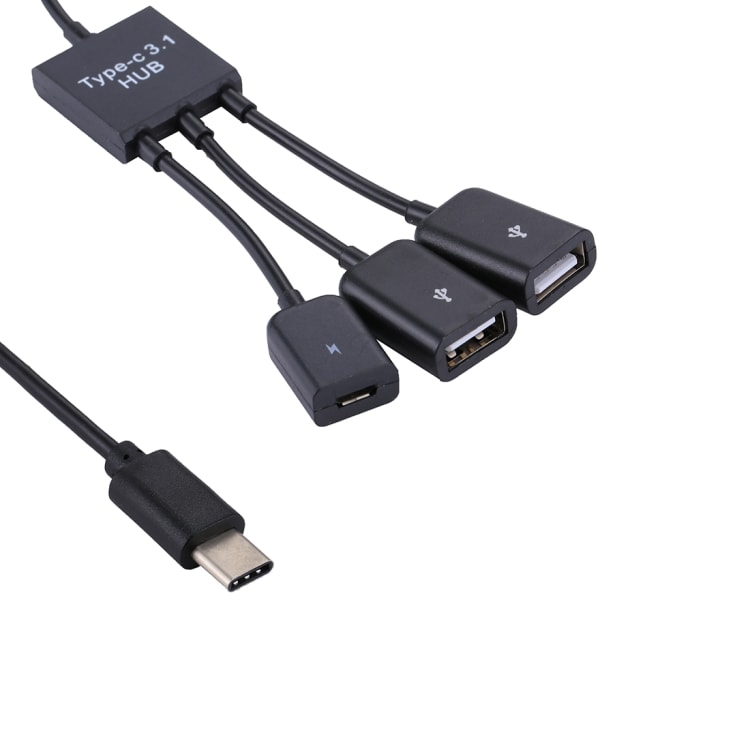 Adapter USB-C / Type-C til USB + Micro-usb