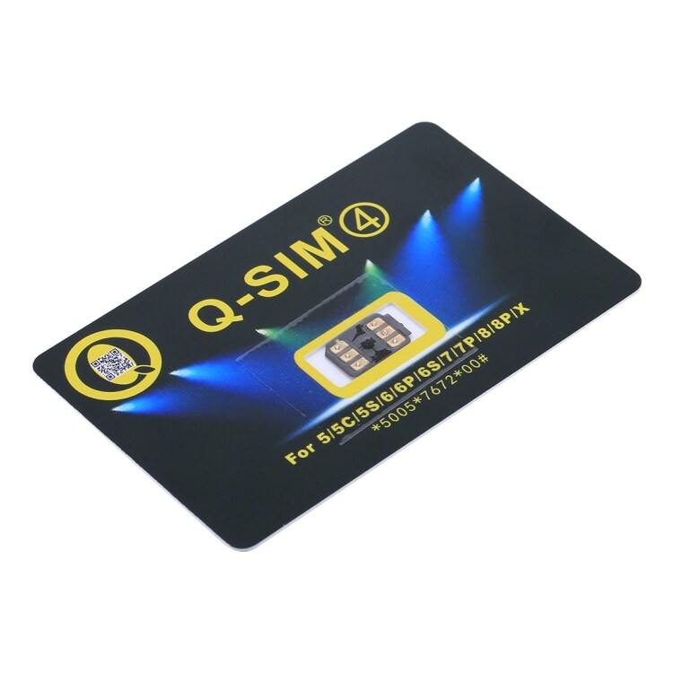 Q-SIM 4 Opplåsingskort til iPhone X / 8 / 7 /6