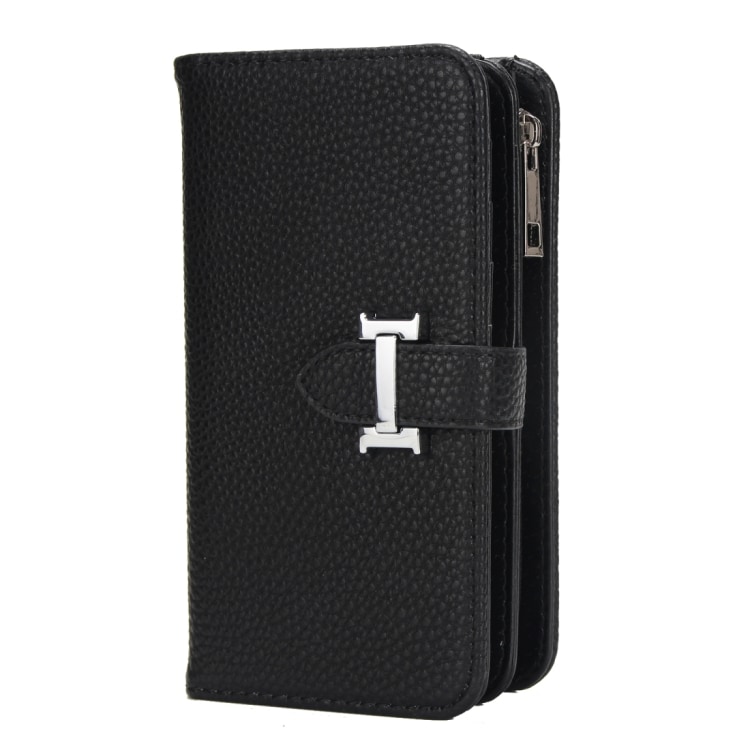Lommebok med magnetdeksel iPhone X/XS - Myntlomme, kortholder og rem