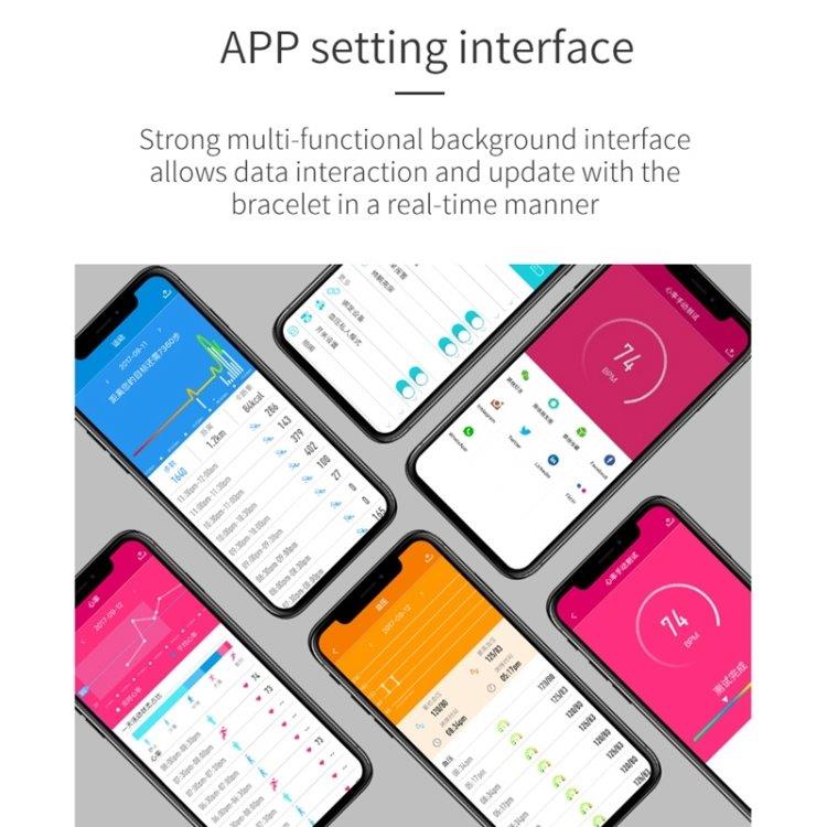 Smartklokke OLED skjerm - Pedometer / Blodtrykk / Pulsmåler -  Android & iOS mobiler