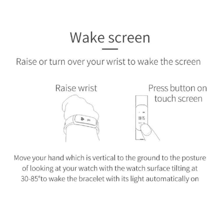 Smartklokke OLED skjerm - Pedometer / Blodtrykk / Pulsmåler -  Android & iOS mobiler