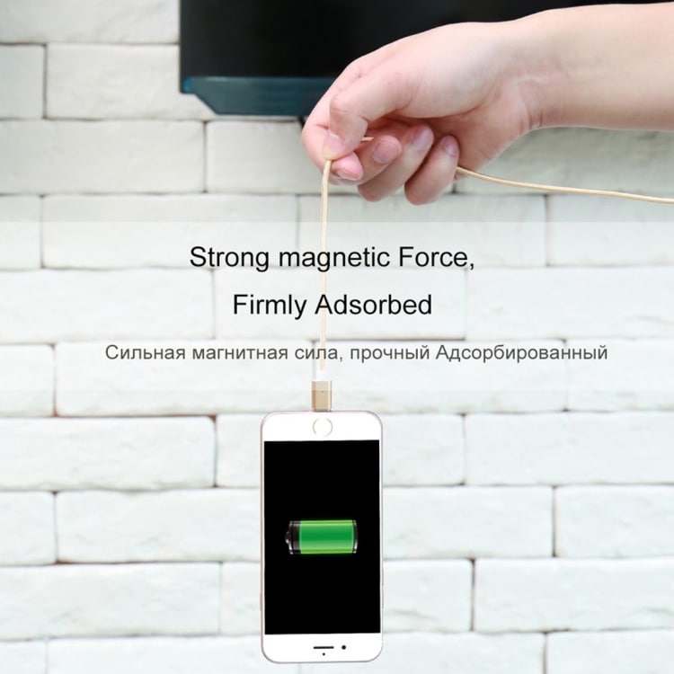 FLOVEME Ladekabel iPhone + Micro-Usb med magnetiske utbyttbare kontakter, 1m