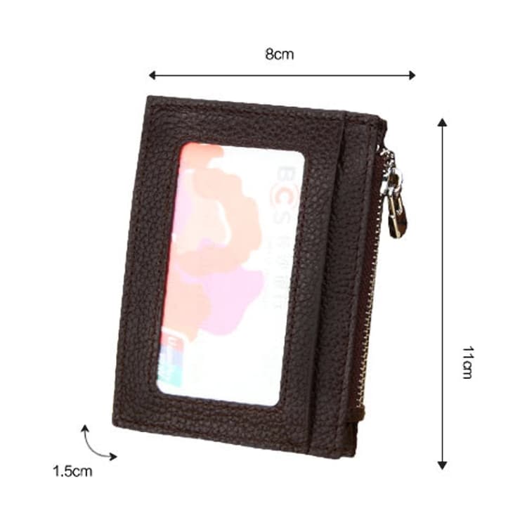 RFID Lommebok med glidelås - 5 lommer til kort