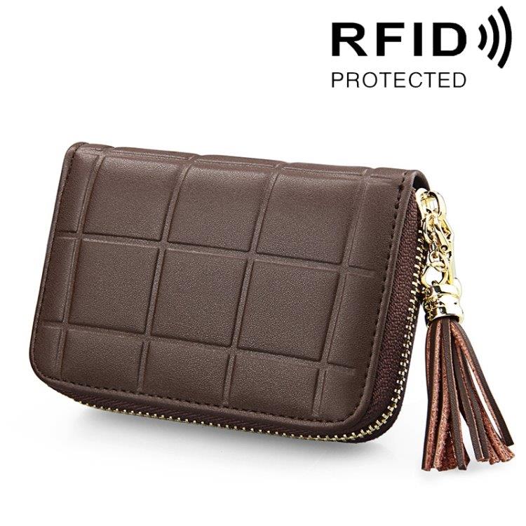 RFID Håndveske med glidelås - 15 lommer til kort