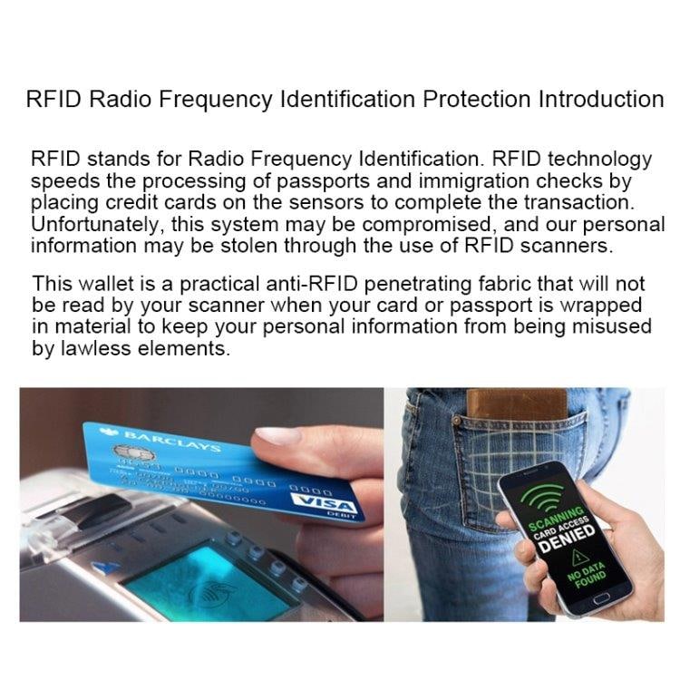 RFID sikker Lommebok -12 kortlommer + sertifikatlomme