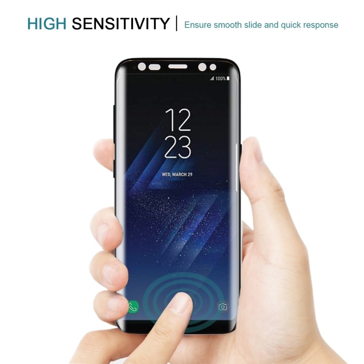 Fullskjermbeskyttelse herdet glass Samsung Galaxy S8+ - Svart farge