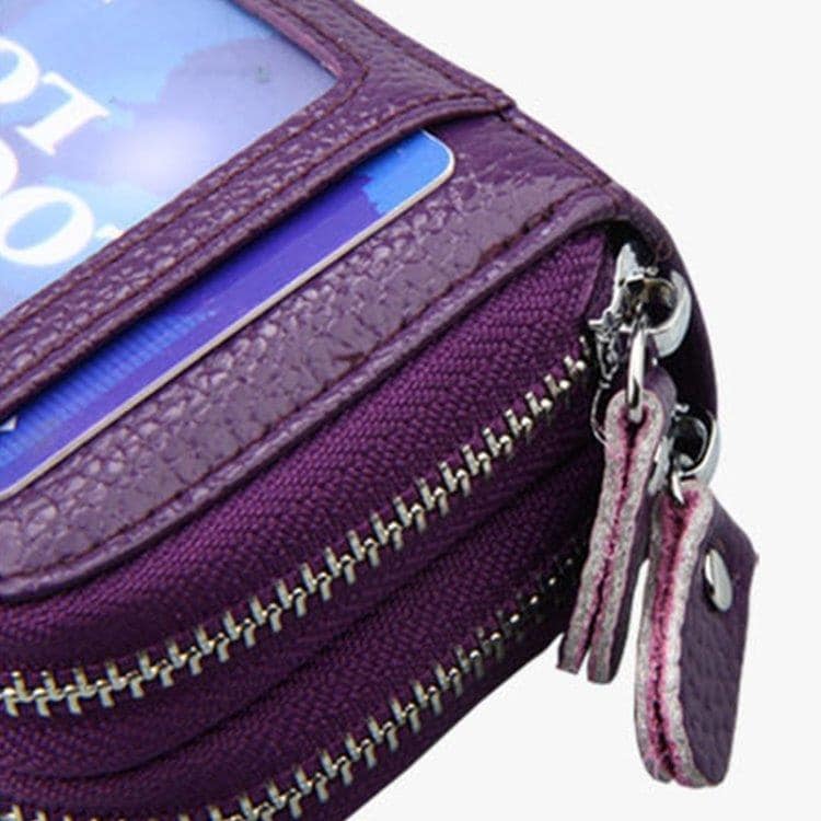 Blå Lommebok med RFID-beskyttelse - Mange rom