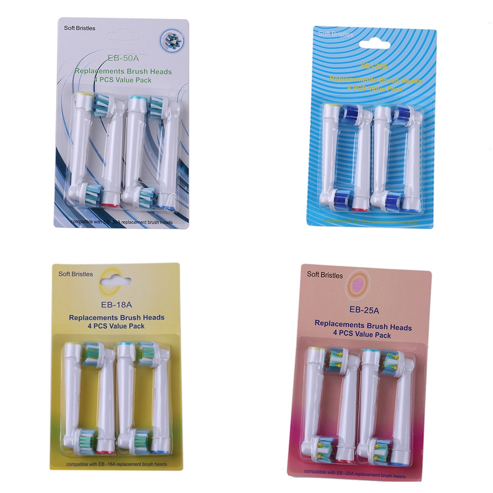 Tannbørstehoder 16stk Oral-B kompatible - 4 Modeller