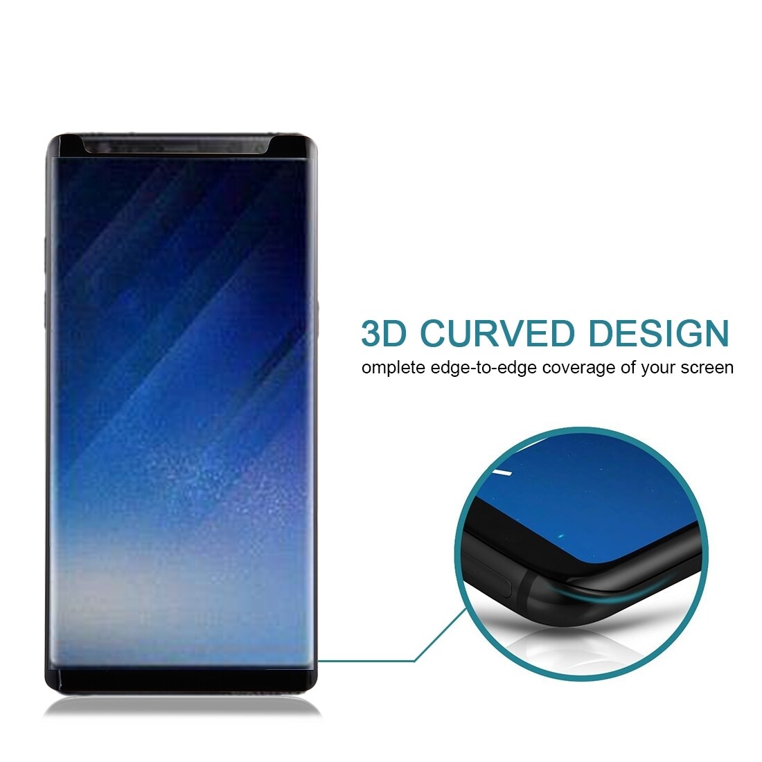 Skjermbeskyttelse/displaybeskyttelse i  herdet glass for Samsung Galaxy Note 8
