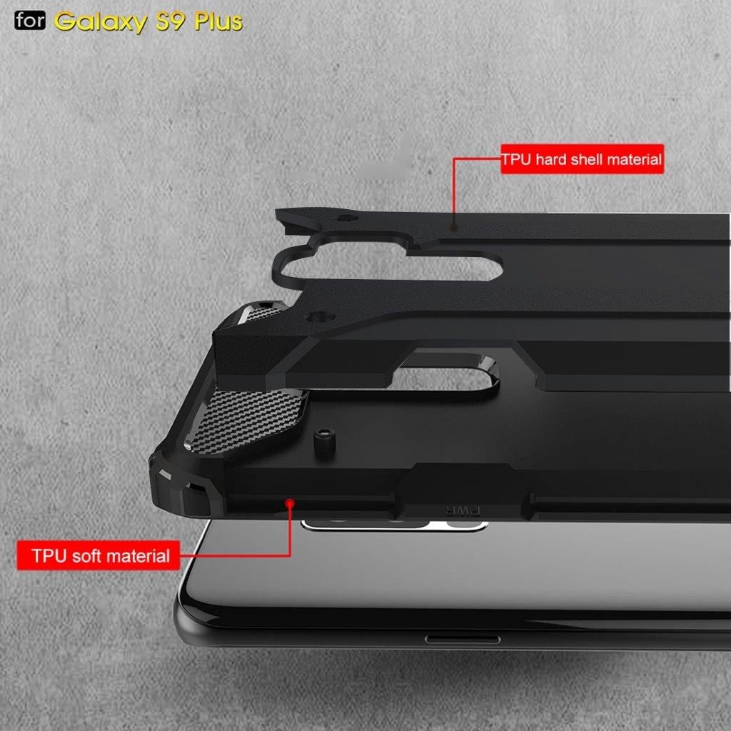 Shockproof-skall / mobilfutteral for Samsung Galaxy S9 Plus - Svart