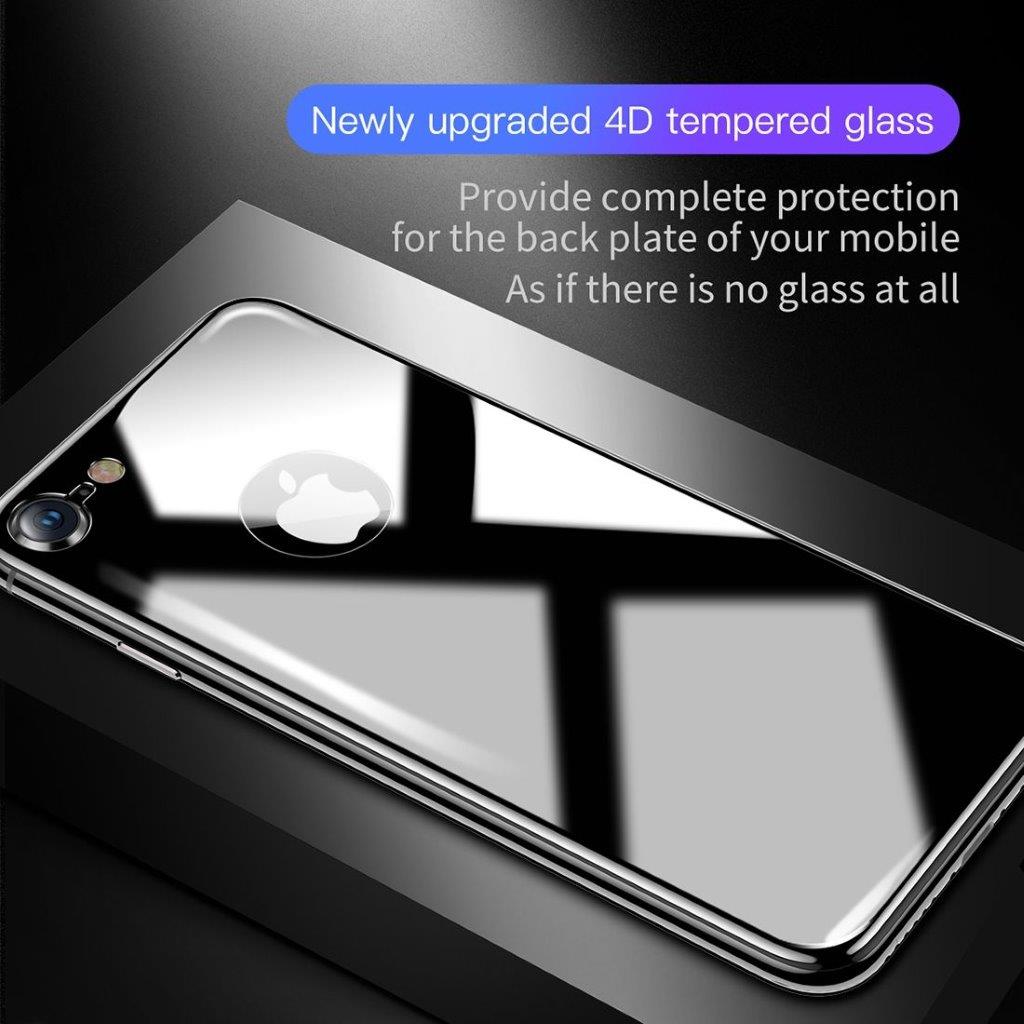 Baseus baksidebeskyttelse i herder glass for iPhone 8