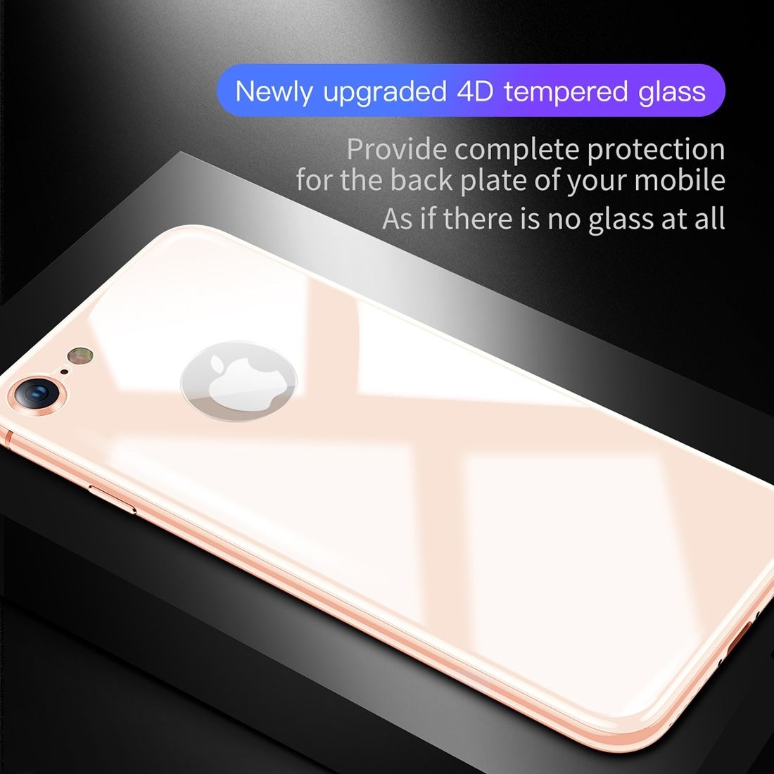 Baseus skjermbeskyttelse / baksidebeskyttelse i Herdet Glass til iPhone 8 - Gull