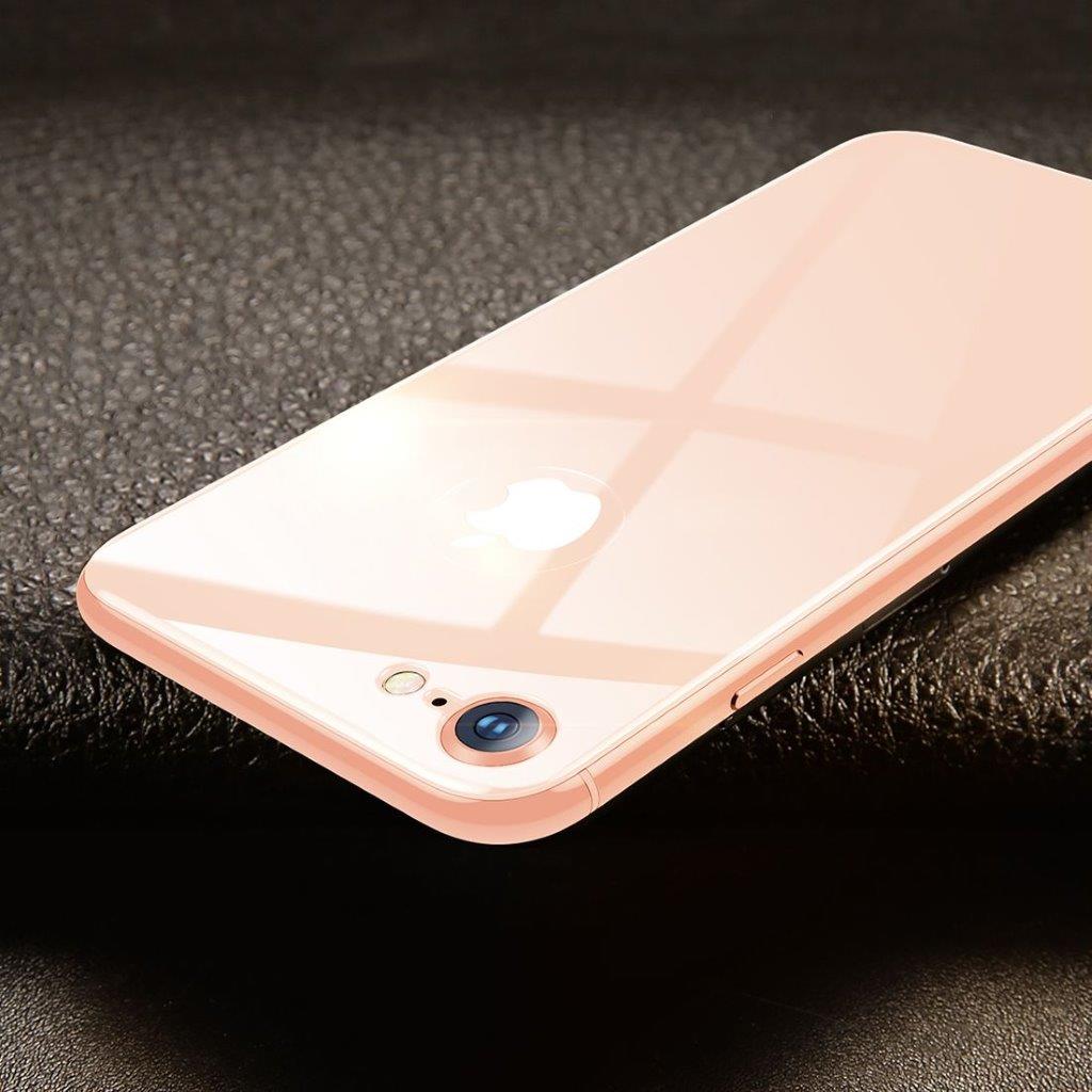 Baseus skjermbeskyttelse / baksidebeskyttelse i Herdet Glass til iPhone 8 - Gull
