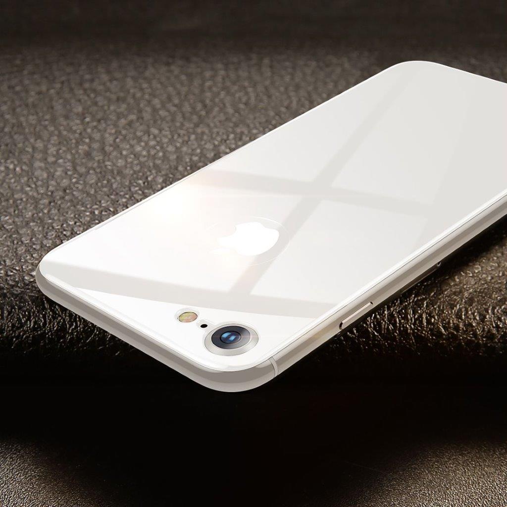 Baseus skjermbeskyttelse / baksidebeskyttelse i Herdet Glass til iPhone 8 - Sølv