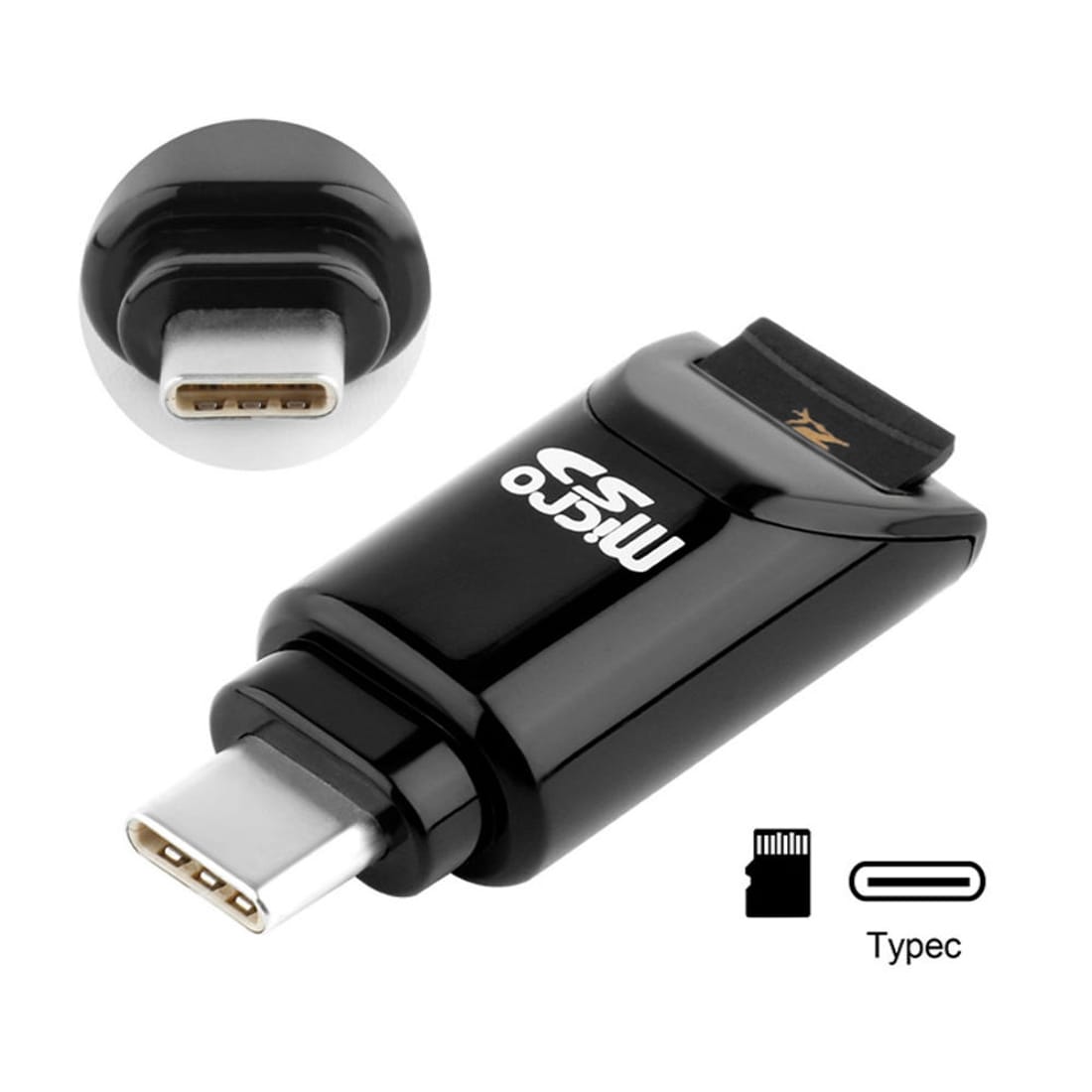 Kortleser / kortadapter USB-C Type-C til Micro SD OTG